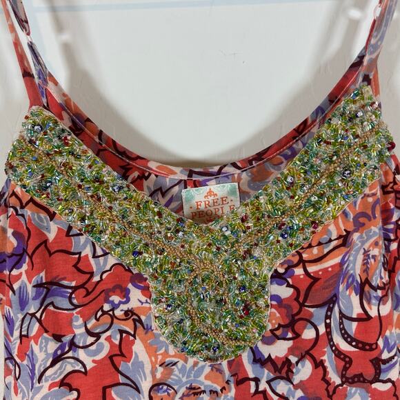 Vintage Y2K Free People Beaded Mini Dresswith pockets size XS - Picture 3 of 8